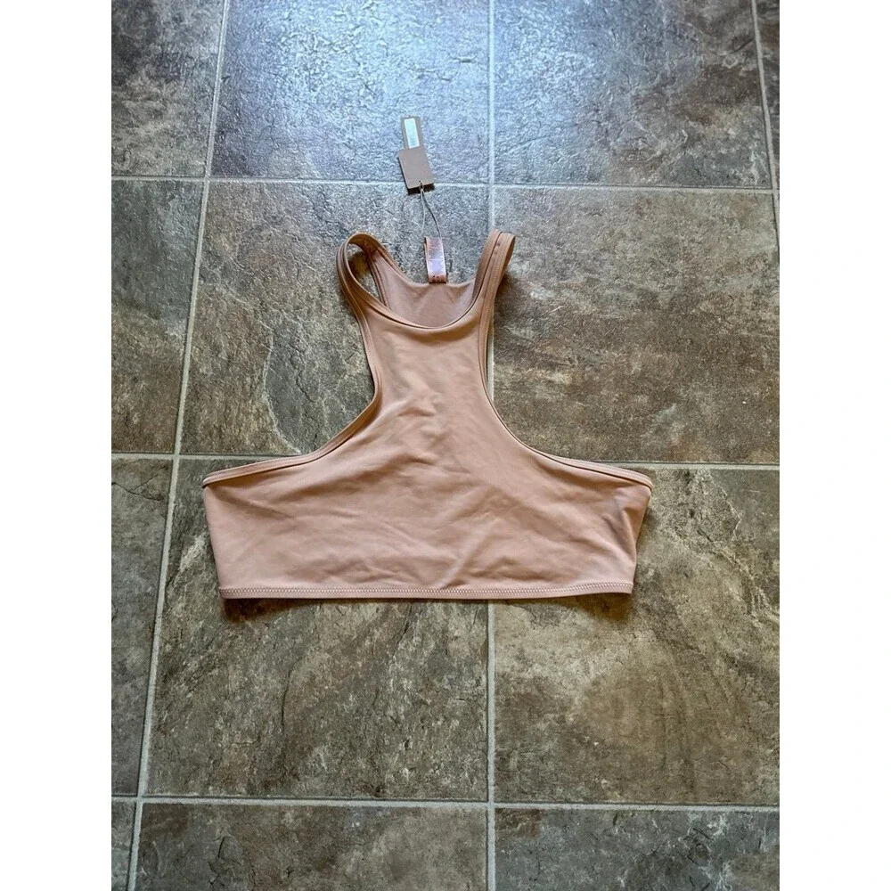 SKIMS Swim High Neck Racerback Top Ochre XL
